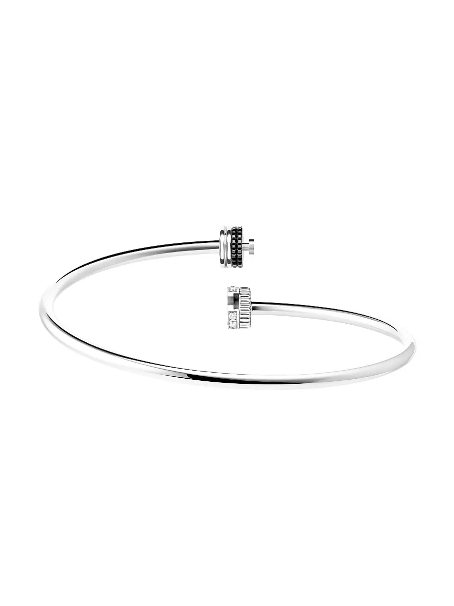 Boucheron Women's Unisex Quatre Black Edition 18K White Gold & 0.13 TCW Diamond & PVD Bangle - White Gold | Thumbnail 4 Boucheron Women's Unisex Quatre Black Edition 18K White Gold & 0.13 TCW Diamond & PVD Bangle - White Gold | Thumbnail 4