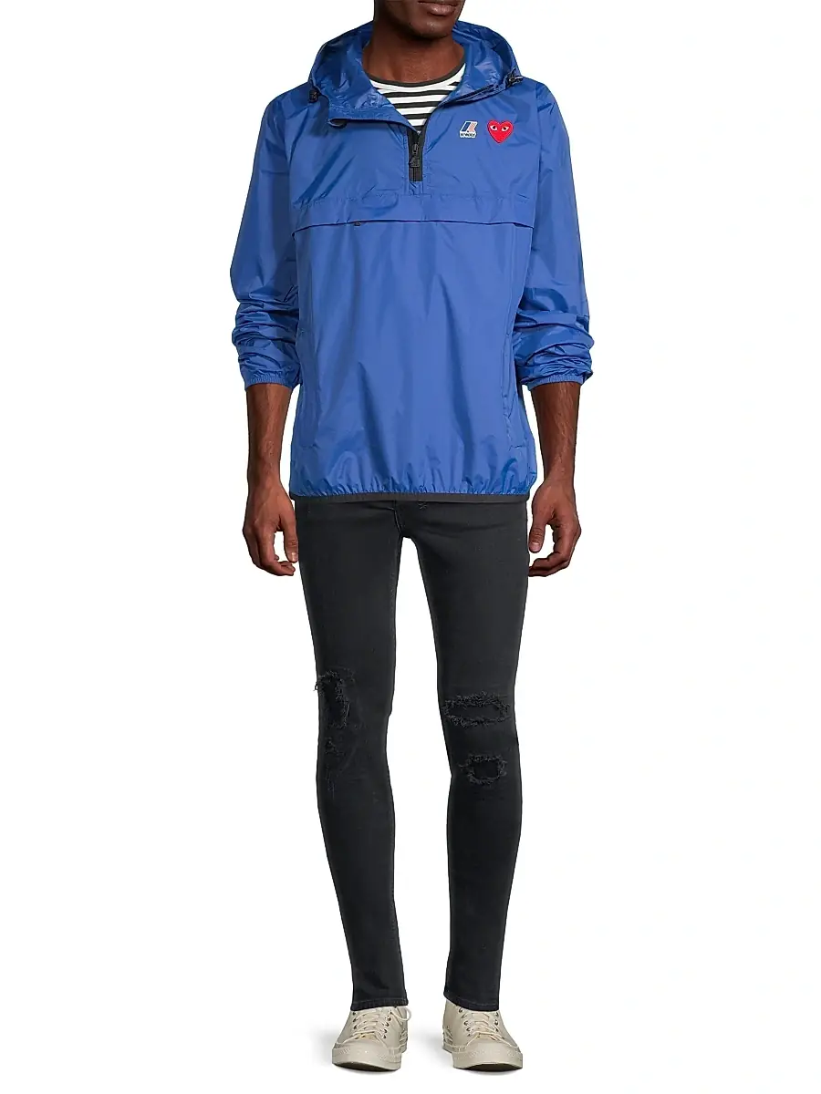 Comme des Garçons PLAY Men K-Way Half-Zip Hoodie | Thumbnail 2 Comme des Garçons PLAY Men K-Way Half-Zip Hoodie | Thumbnail 2