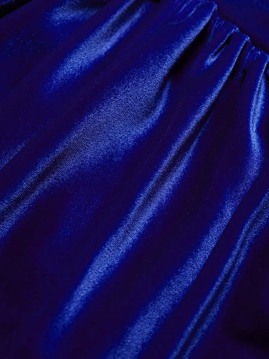 Alberto Audenino Women's Fance Velvet Ruched Minidress - Blue | Thumbnail 7 Alberto Audenino Women's Fance Velvet Ruched Minidress - Blue | Thumbnail 7