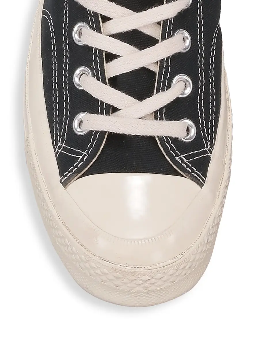 Comme des Garçons PLAY Unisex CdG PLAY x Converse Men's Chuck Taylor All Star High-Top Sneakers - Beige | Thumbnail 3 Comme des Garçons PLAY Unisex CdG PLAY x Converse Men's Chuck Taylor All Star High-Top Sneakers - Beige | Thumbnail 3