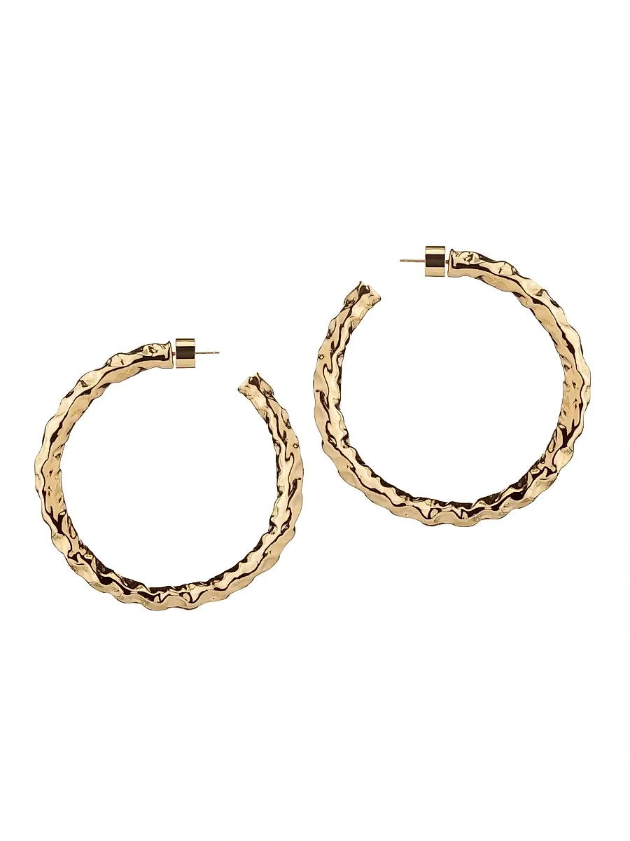 Jennifer Fisher Women's Maeve 10K-Gold-Plated Petite Hoop Earrings | Thumbnail 2