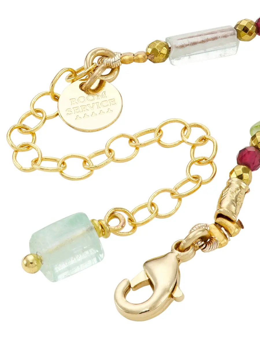 Room Service Women's Precious Romulus, Tourmaline & Garnet 24K Gold-Plated Necklace | Thumbnail 2