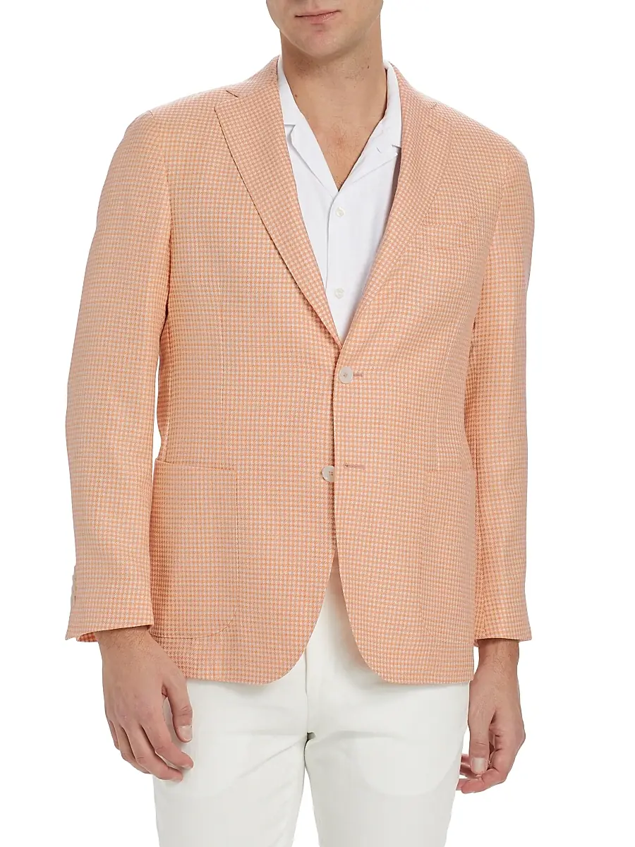 Saks Fifth Avenue Men's COLLECTION Houndstooth Wool-Blend Two-Button Sport Coat | Thumbnail 3 Saks Fifth Avenue Men's COLLECTION Houndstooth Wool-Blend Two-Button Sport Coat | Thumbnail 3