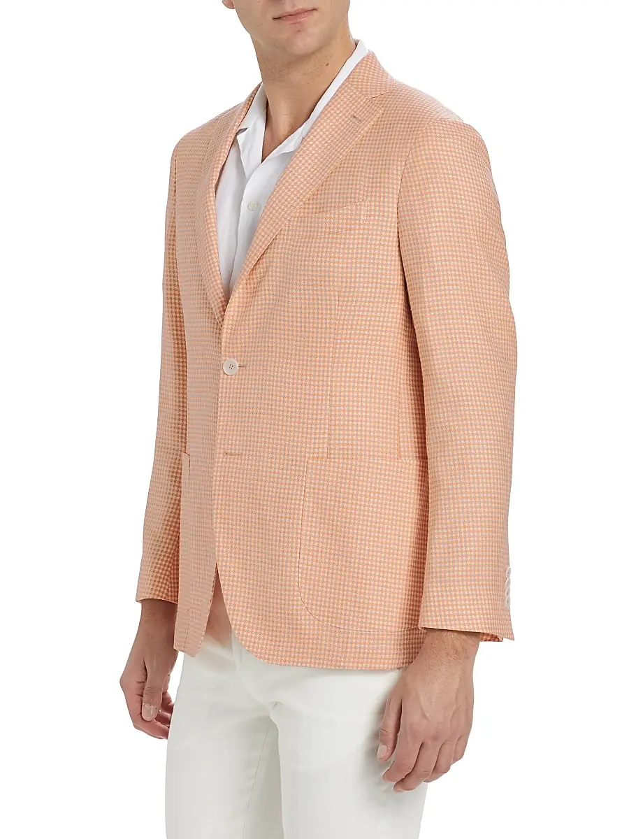 Saks Fifth Avenue Men's COLLECTION Houndstooth Wool-Blend Two-Button Sport Coat | Thumbnail 4 Saks Fifth Avenue Men's COLLECTION Houndstooth Wool-Blend Two-Button Sport Coat | Thumbnail 4