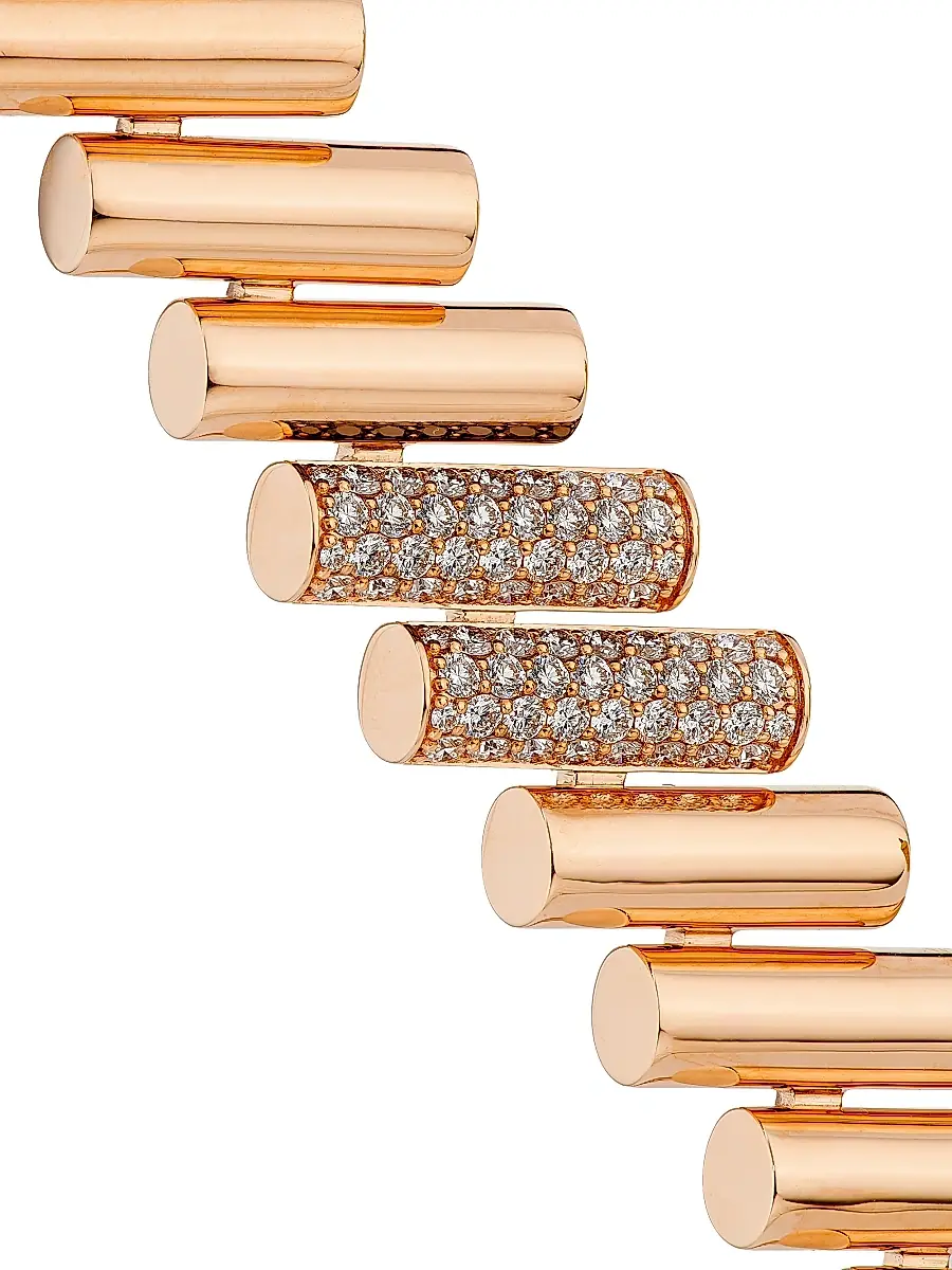 Roberto Coin Women's Domino 18K Rose Gold & 0.85 TCW Diamonds Necklace | Thumbnail 4 Roberto Coin Women's Domino 18K Rose Gold & 0.85 TCW Diamonds Necklace | Thumbnail 4