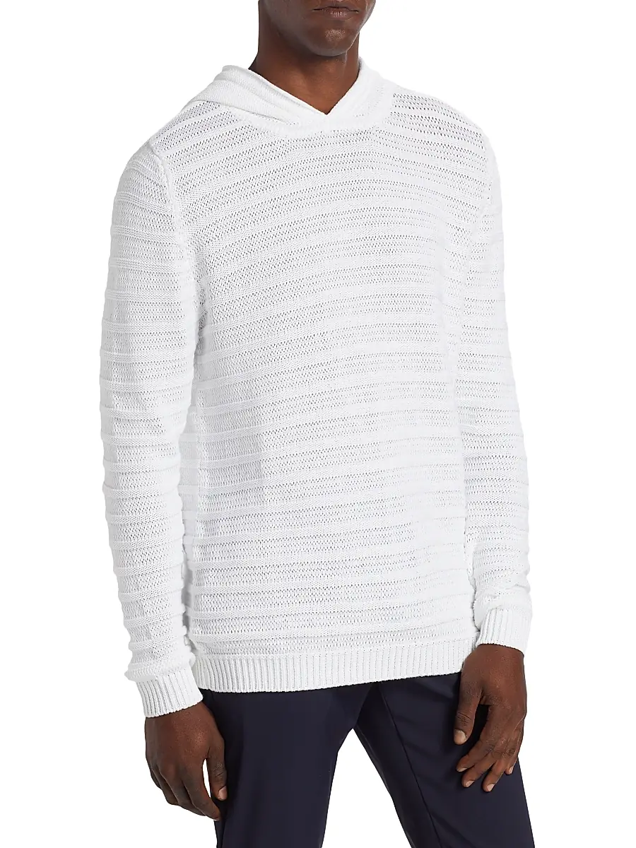 Saks Fifth Avenue Men's COLLECTION Ridge Stitch Sweater Hoodie | Thumbnail 4 Saks Fifth Avenue Men's COLLECTION Ridge Stitch Sweater Hoodie | Thumbnail 4
