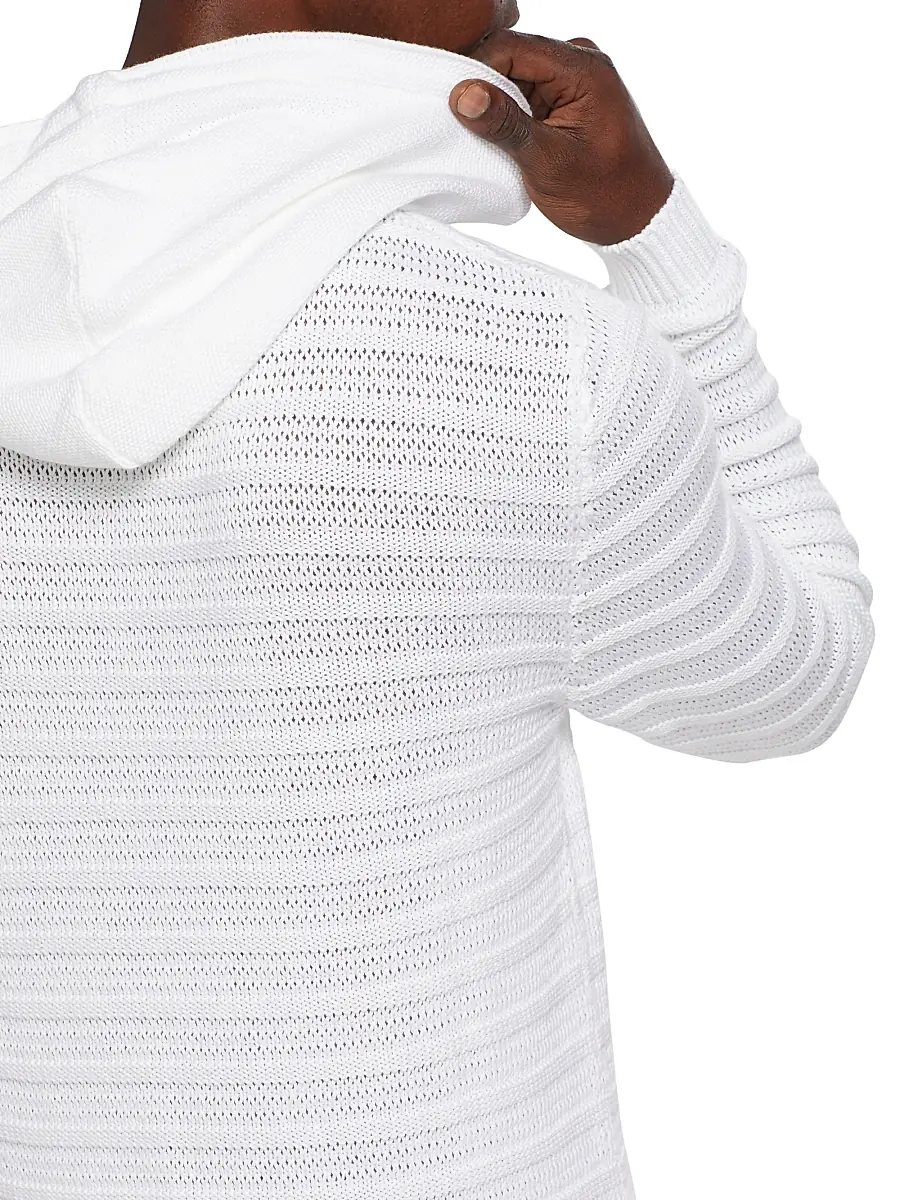 Saks Fifth Avenue Men's COLLECTION Ridge Stitch Sweater Hoodie | Thumbnail 6 Saks Fifth Avenue Men's COLLECTION Ridge Stitch Sweater Hoodie | Thumbnail 6