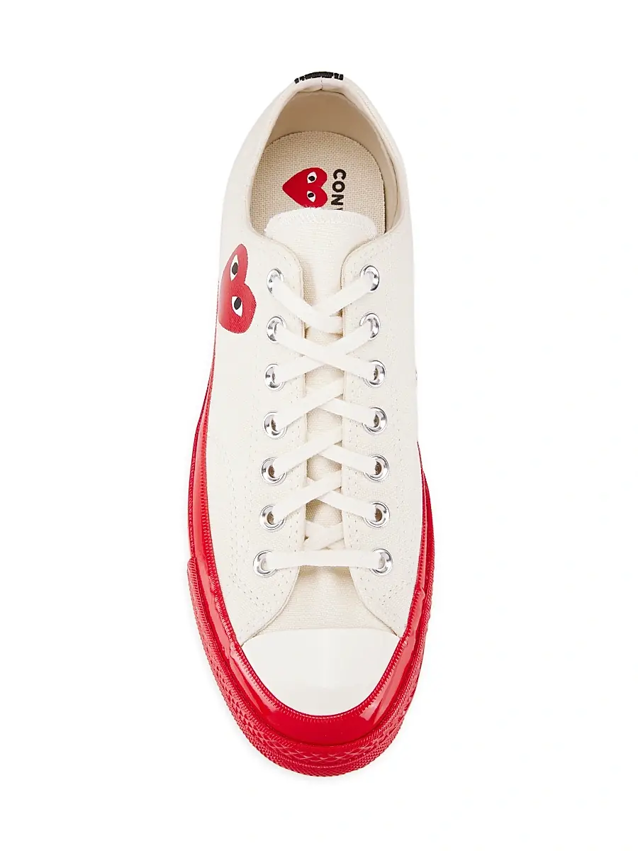 Comme des Garçons PLAY Men's CdG PLAY x Converse Chuck 70 Low-Top Sneakers - Off White | Thumbnail 5 Comme des Garçons PLAY Men's CdG PLAY x Converse Chuck 70 Low-Top Sneakers - Off White | Thumbnail 5