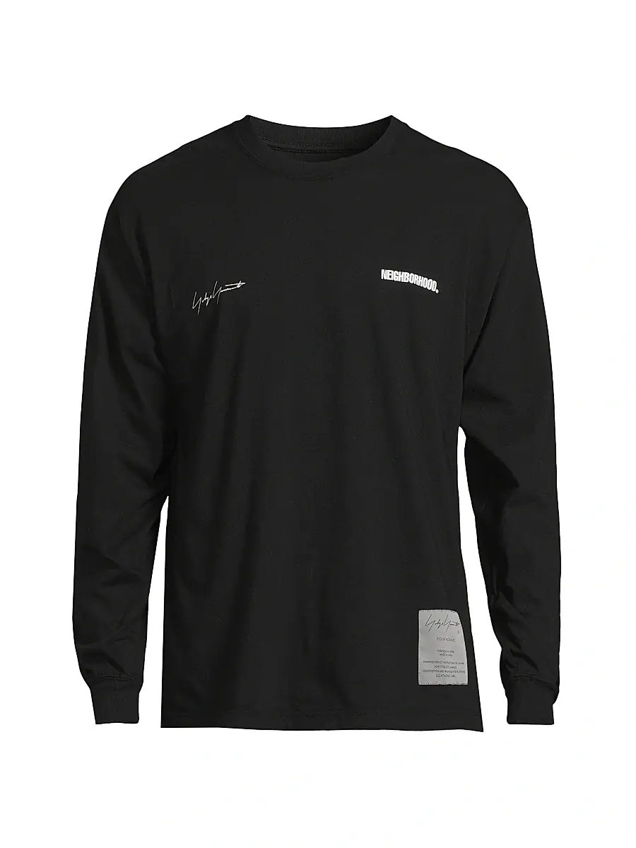Yohji Yamamoto Men's Neighborhood Long-Sleeve T-Shirt - Black | Image 1 Yohji Yamamoto Men's Neighborhood Long-Sleeve T-Shirt - Black | Image 1