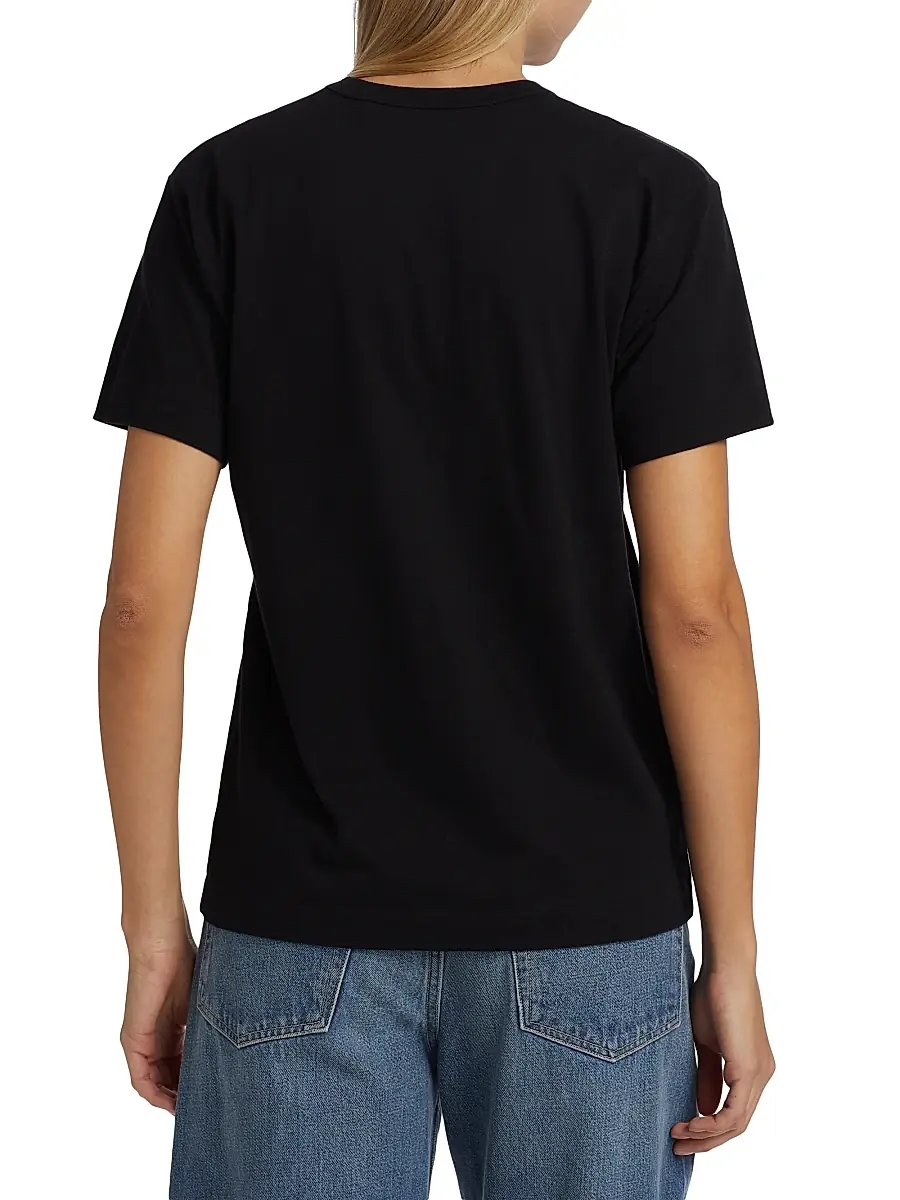 Comme des Garçons PLAY Women's Horizontal Heart Cotton T-Shirt - Black | Thumbnail 5