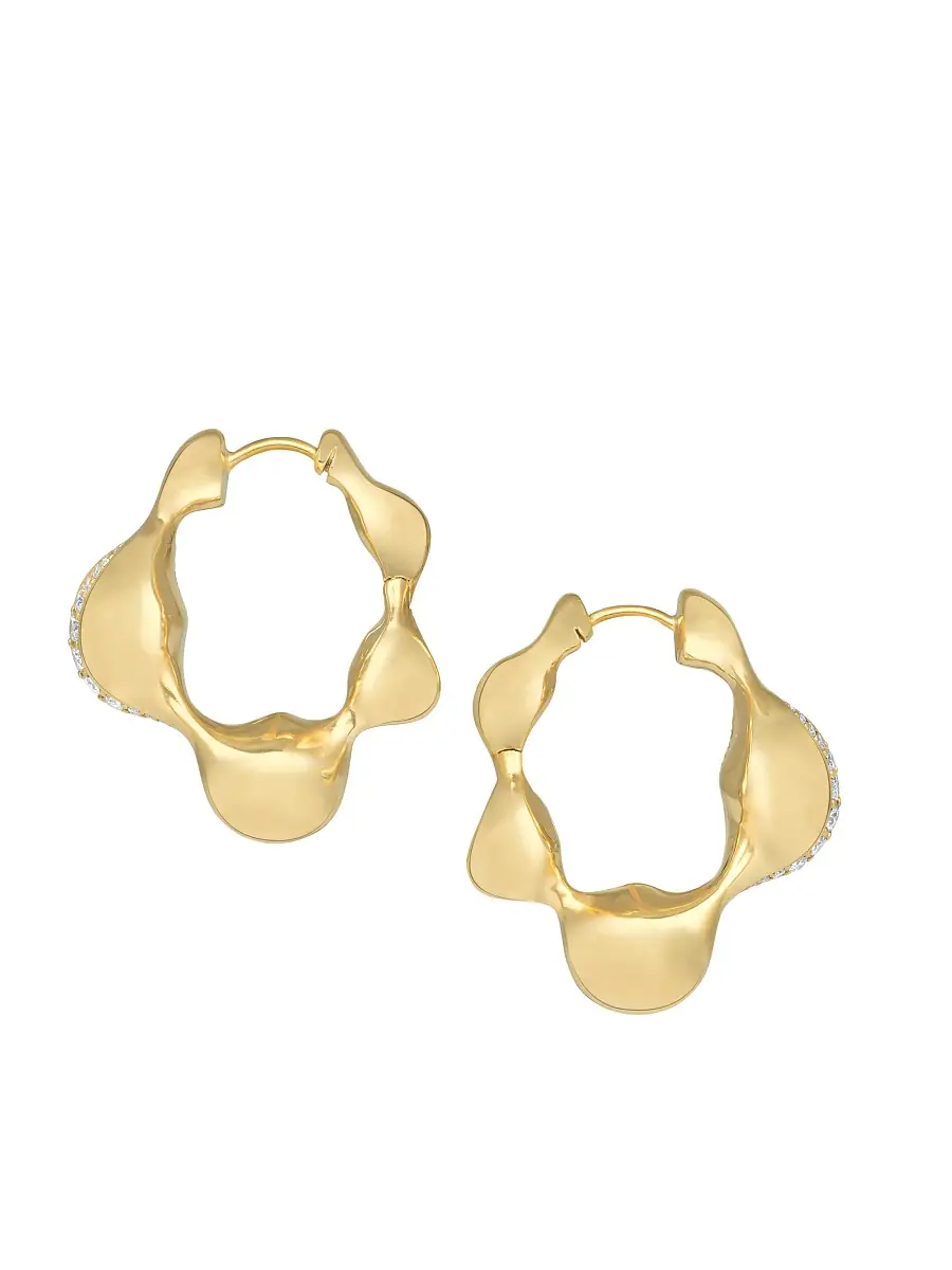 Vram Women's Continuum Moment IV Cayrn 18K Yellow Gold & 0.62 TCW Natural Diamond Hoop Earrings - Gold | Thumbnail 4