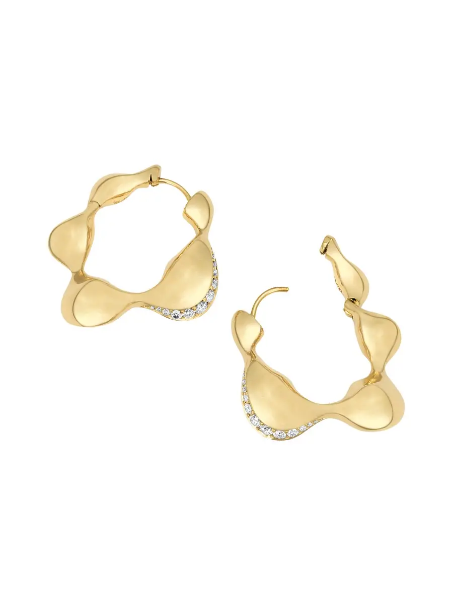 Vram Women's Continuum Moment IV Cayrn 18K Yellow Gold & 0.62 TCW Natural Diamond Hoop Earrings - Gold | Thumbnail 5