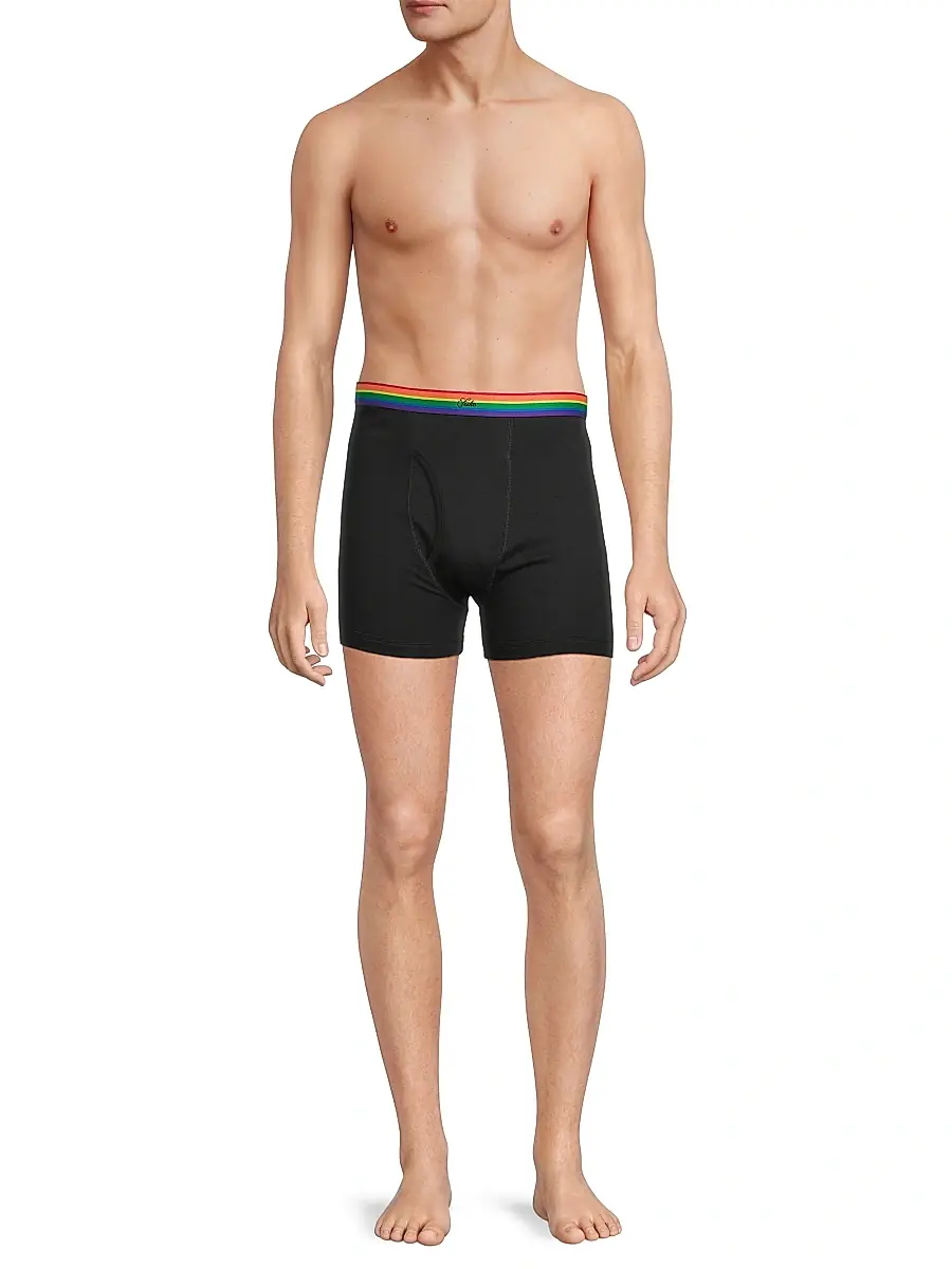 Saks Fifth Avenue Men's COLLECTION Pride Stretch-Cotton Boxer Briefs | Thumbnail 2