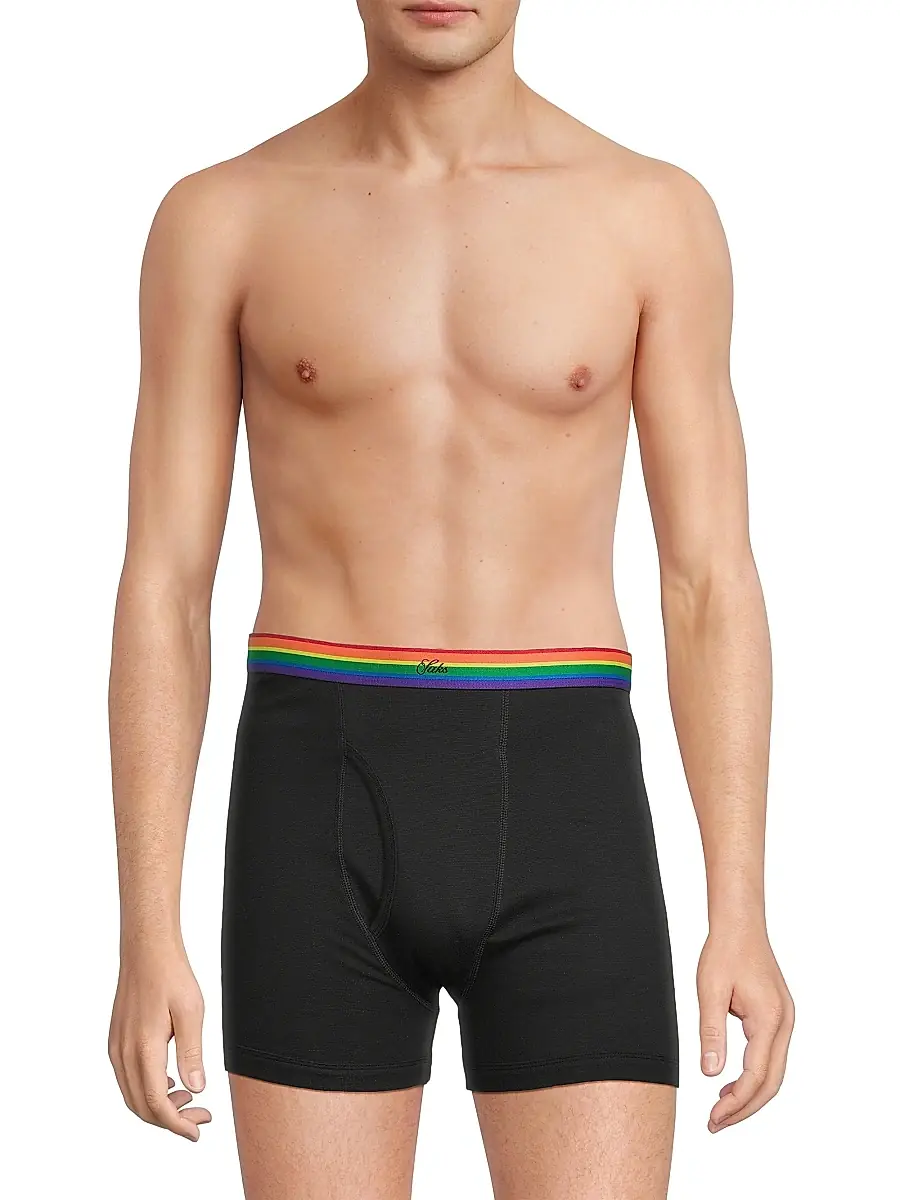Saks Fifth Avenue Men's COLLECTION Pride Stretch-Cotton Boxer Briefs | Thumbnail 3