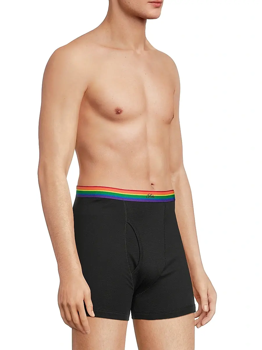 Saks Fifth Avenue Men's COLLECTION Pride Stretch-Cotton Boxer Briefs | Thumbnail 4