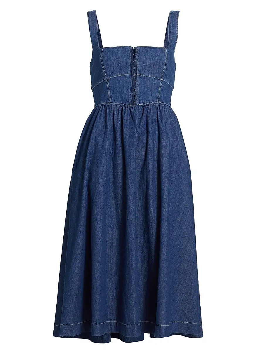 Reformation Women's Tagliatelle Denim Midi-Dress