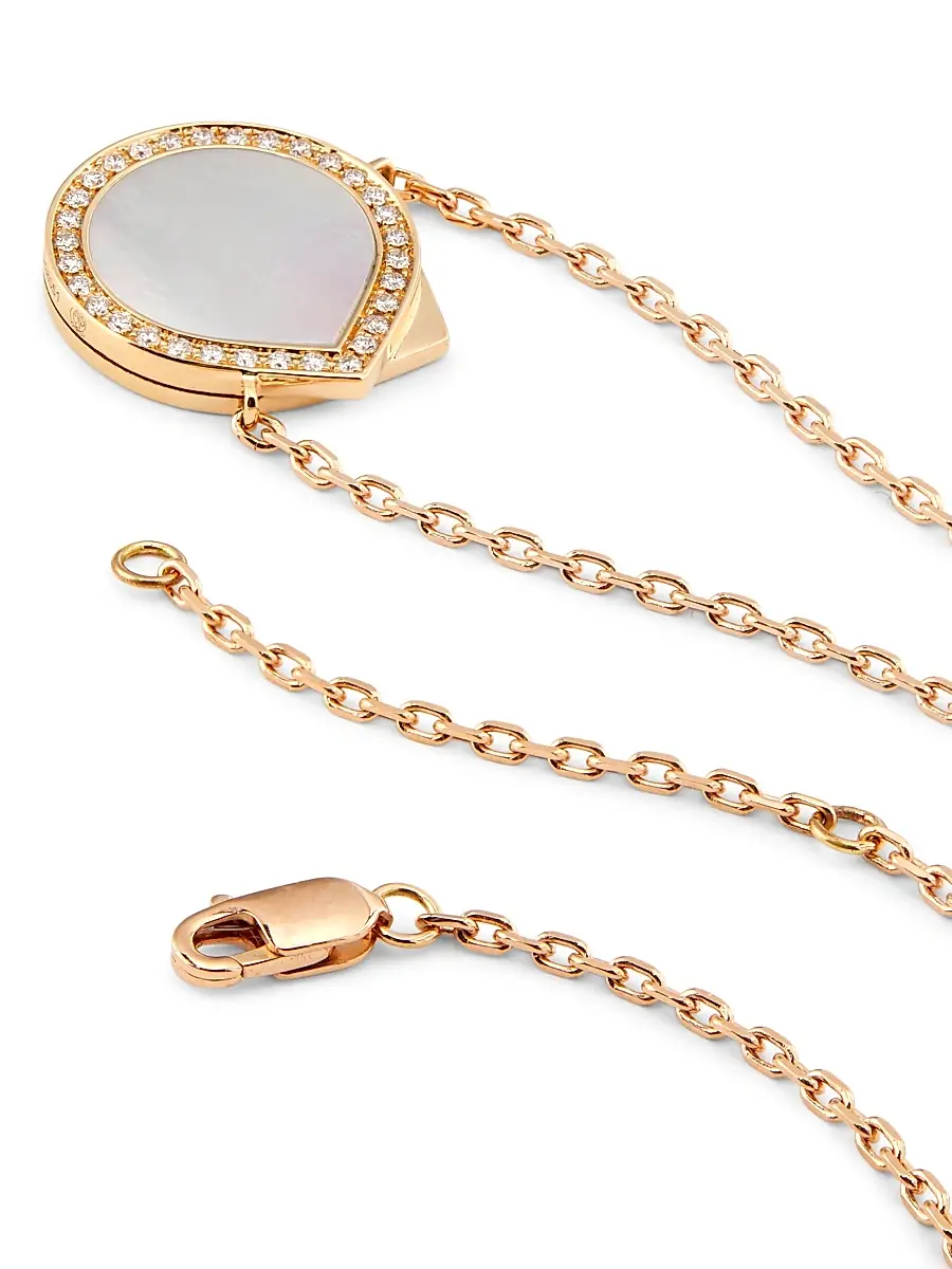 Repossi Women's Antifer 18K Rose Gold, Mother-Of-Pearl & 0.18 TCW Diamond Pendant Necklace - Mother Of Pearl | Thumbnail 3