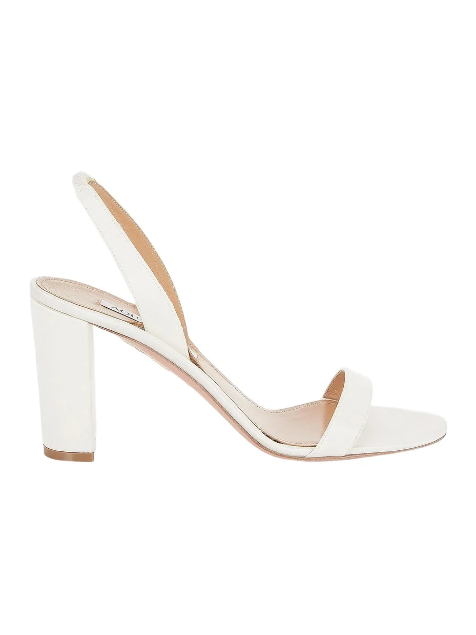 Aquazzura Women's So Nude Satin Slingback Sandals