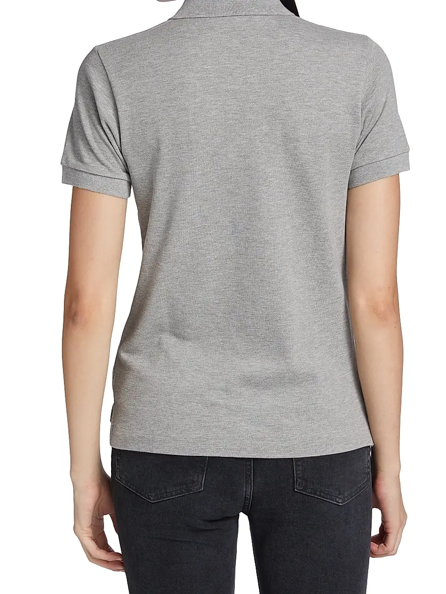 Comme des Garçons PLAY Women's Embroidered Heart Polo - Grey | Thumbnail 5 Comme des Garçons PLAY Women's Embroidered Heart Polo - Grey | Thumbnail 5