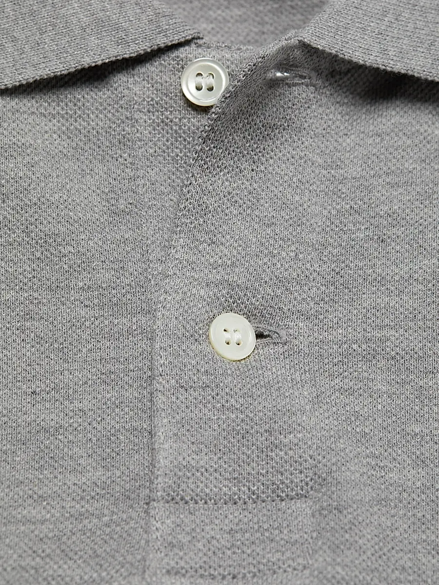 Comme des Garçons PLAY Women's Embroidered Heart Polo - Grey | Thumbnail 7 Comme des Garçons PLAY Women's Embroidered Heart Polo - Grey | Thumbnail 7