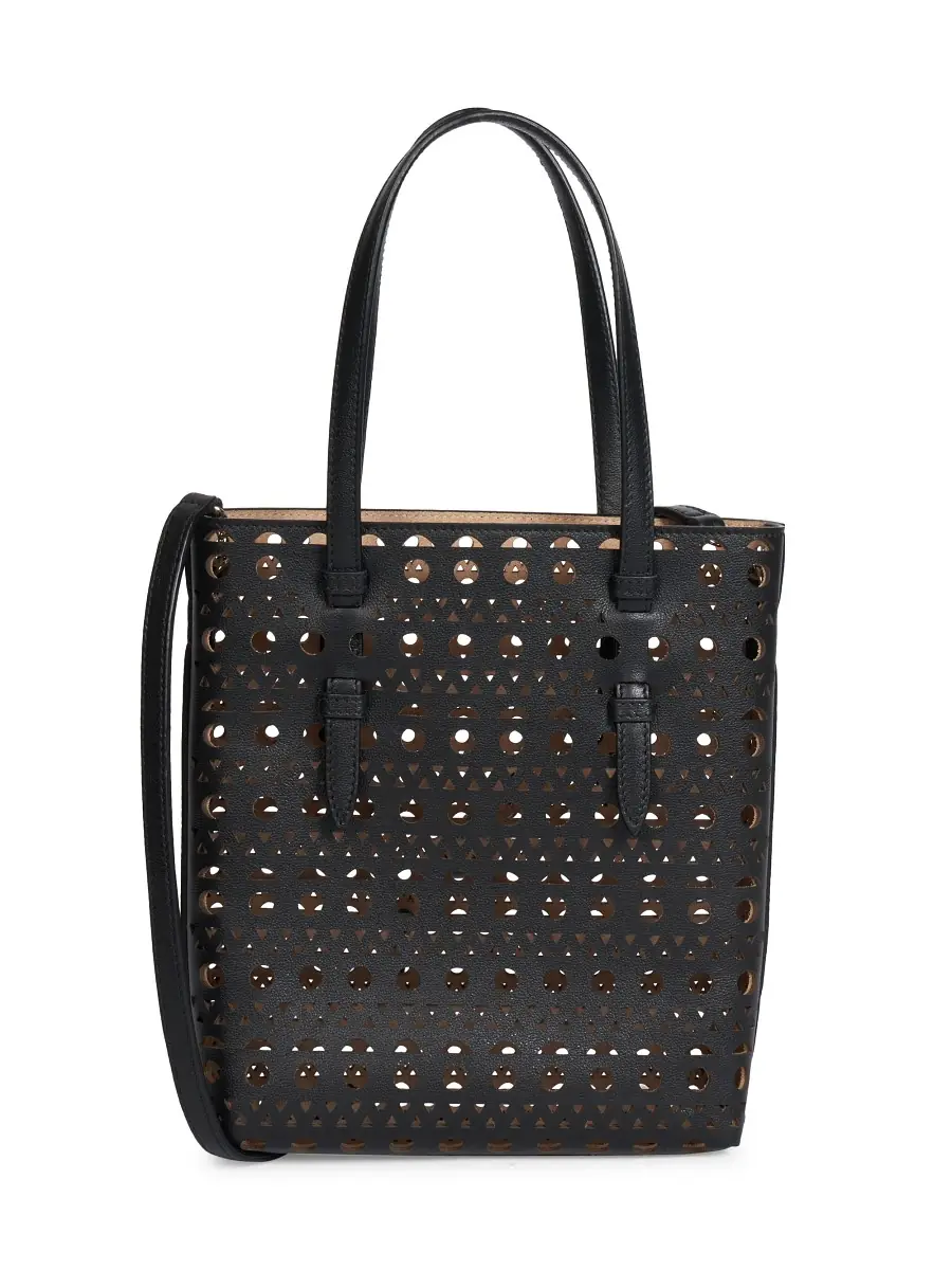 Alaïa Women's Mina Perforated Leather Tote Bag - Noir | Thumbnail 4 Alaïa Women's Mina Perforated Leather Tote Bag - Noir | Thumbnail 4
