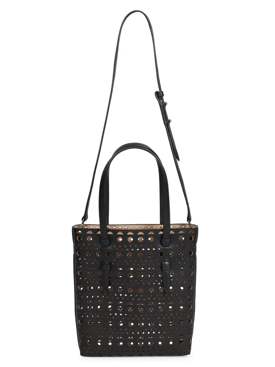 Alaïa Women's Mina Perforated Leather Tote Bag - Noir | Thumbnail 5 Alaïa Women's Mina Perforated Leather Tote Bag - Noir | Thumbnail 5