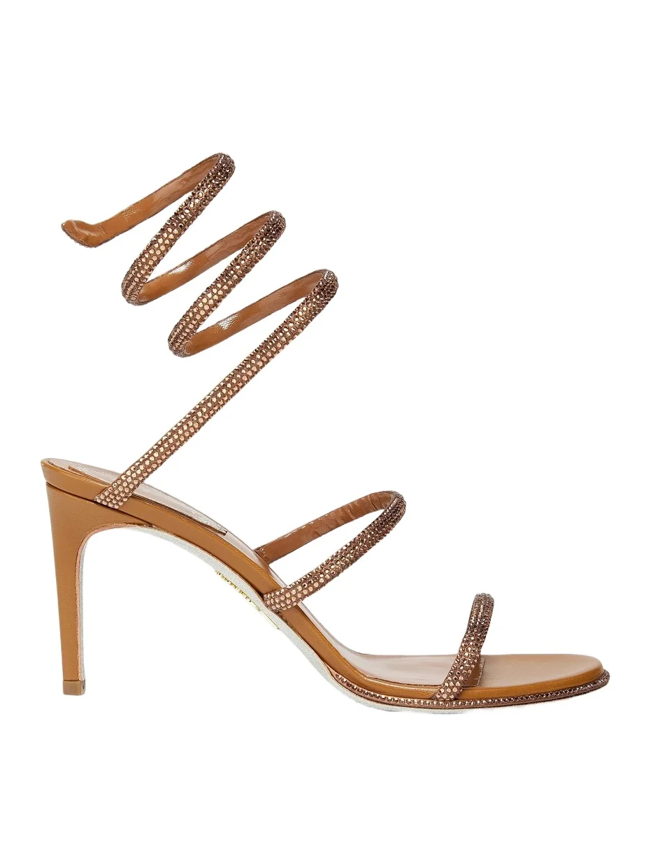 René Caovilla Women's Cleo 75MM Satin Sandals