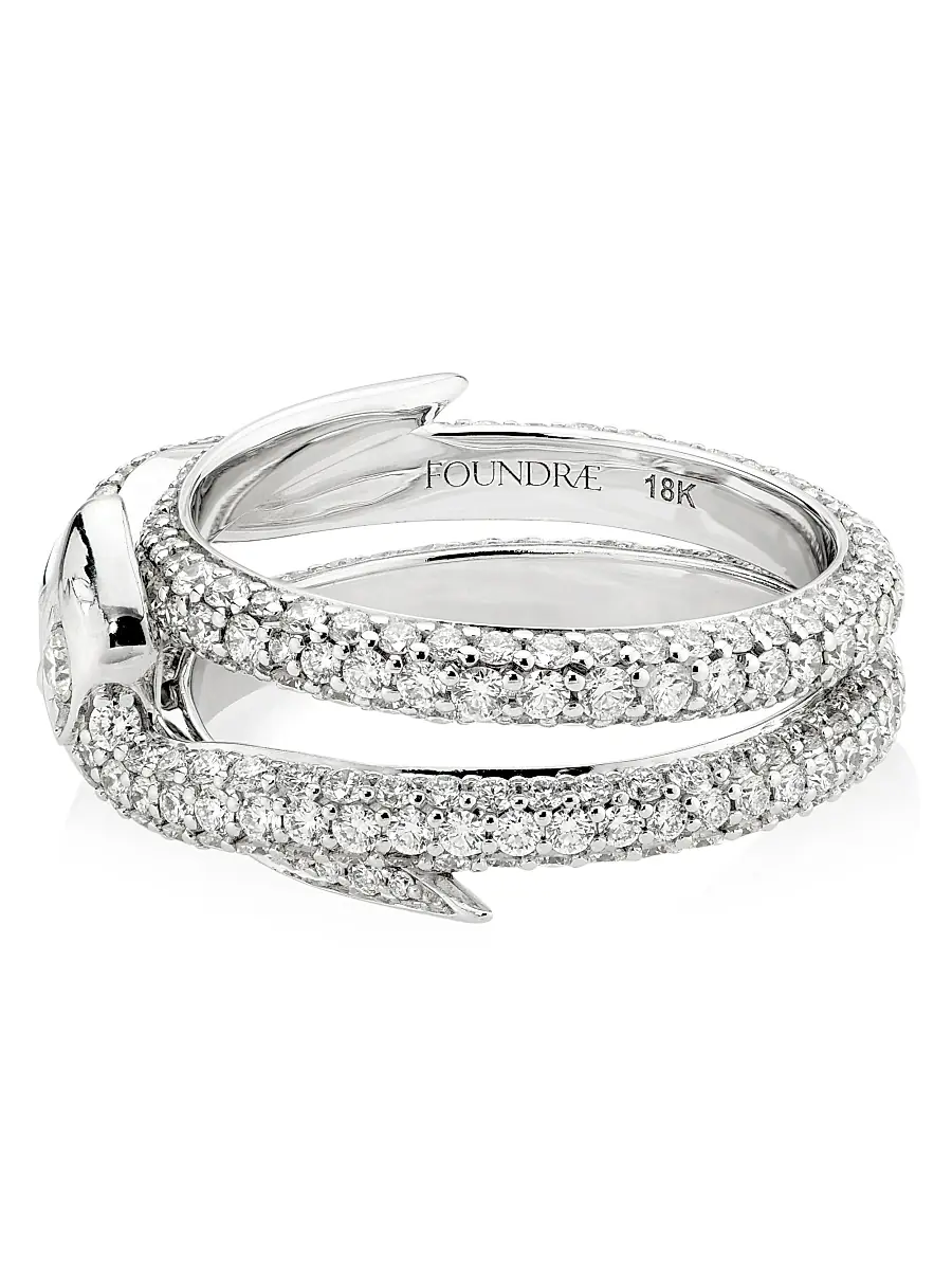 Foundrae Women's Wholeness Snake 18K White Gold & 1.17 TCW Diamond Pavé Bookend Band | Thumbnail 4 Foundrae Women's Wholeness Snake 18K White Gold & 1.17 TCW Diamond Pavé Bookend Band | Thumbnail 4