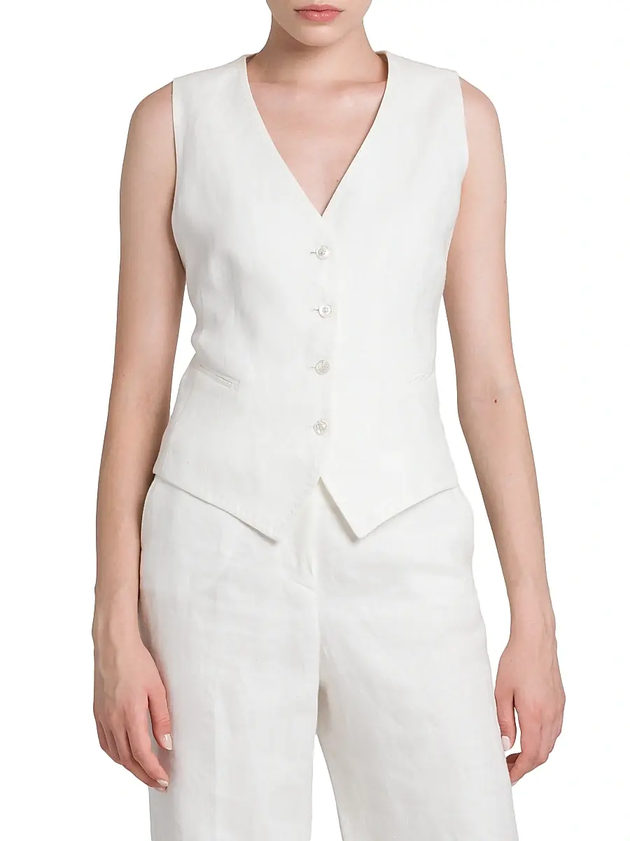 Kiton Women's Tailored Button-Front Vest | Thumbnail 3 Kiton Women's Tailored Button-Front Vest | Thumbnail 3