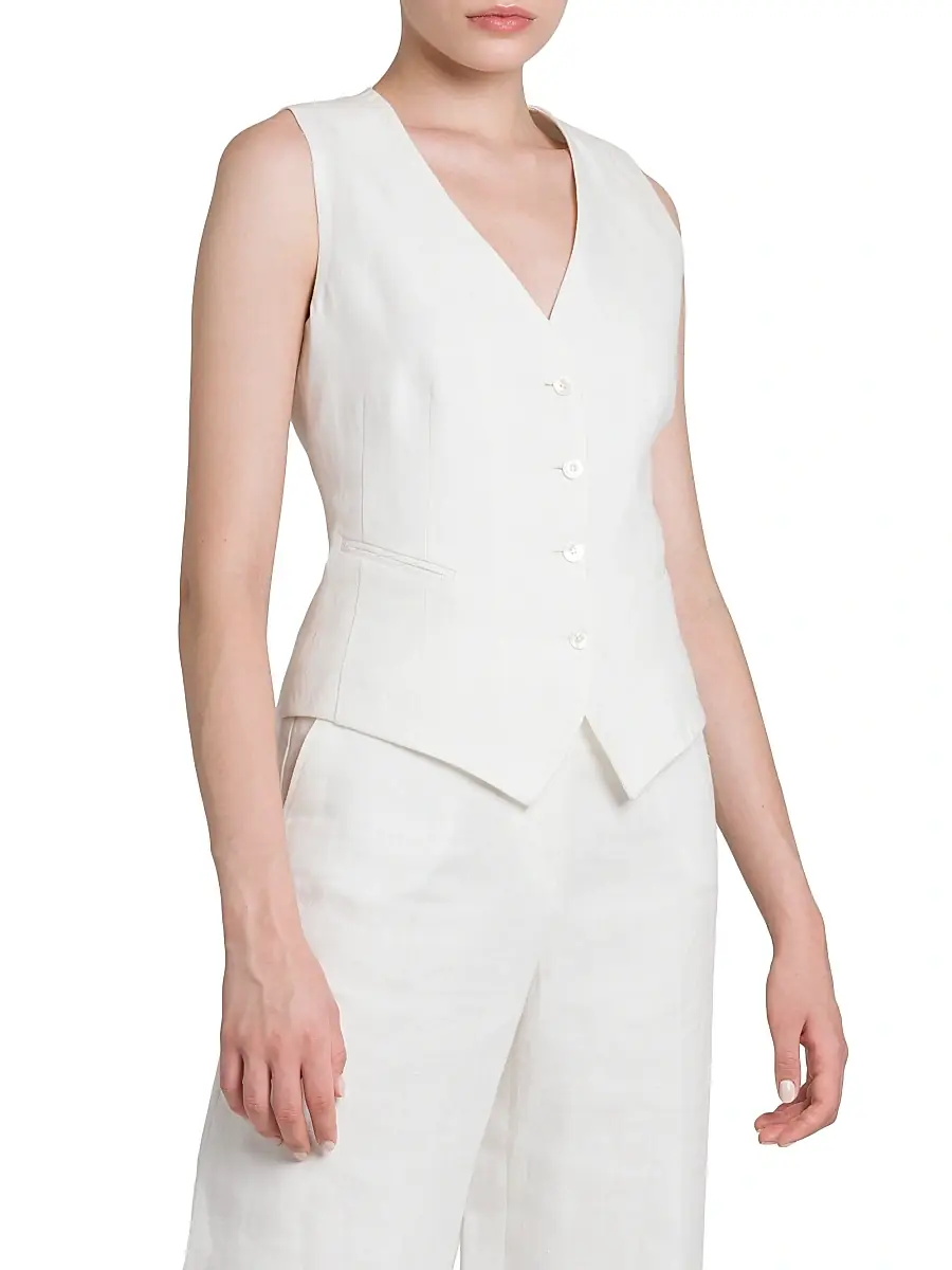 Kiton Women's Tailored Button-Front Vest | Thumbnail 4 Kiton Women's Tailored Button-Front Vest | Thumbnail 4