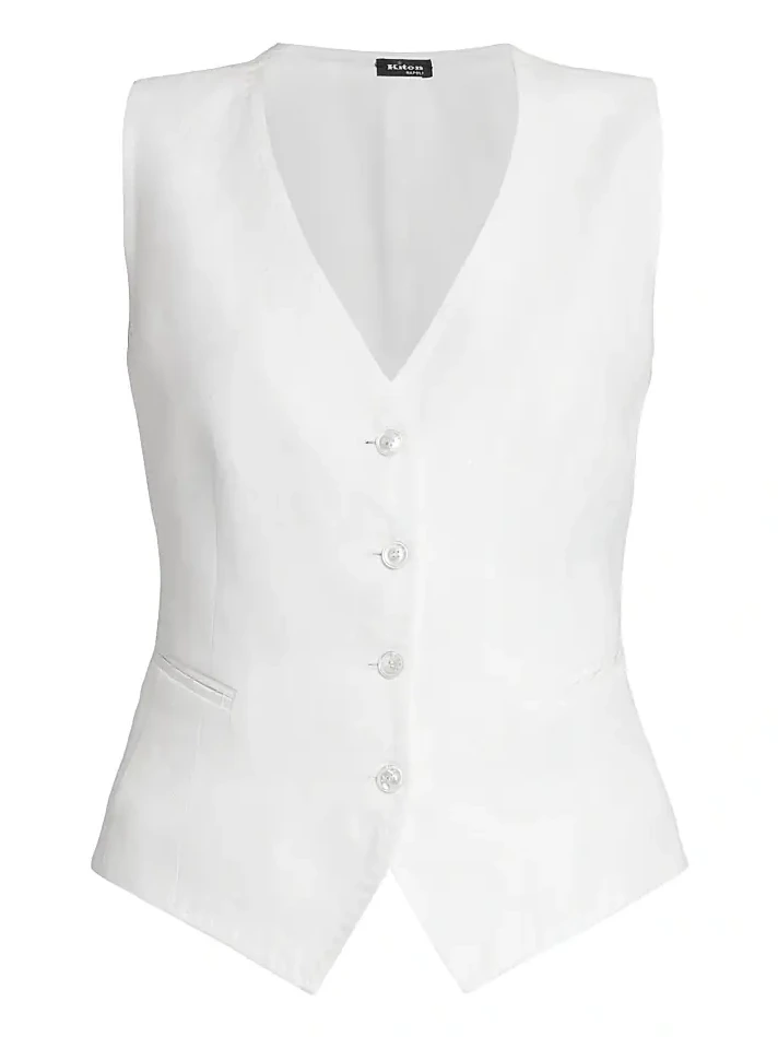 Women's Tailored Button-Front Vest