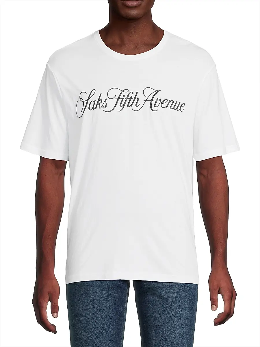 Saks Fifth Avenue Men's COLLECTION Logo-Embroidered Cotton T-Shirt | Thumbnail 3 Saks Fifth Avenue Men's COLLECTION Logo-Embroidered Cotton T-Shirt | Thumbnail 3