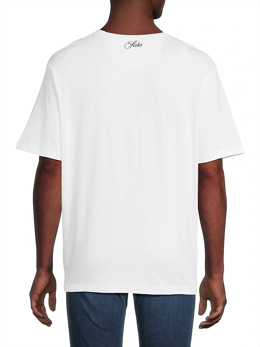 Saks Fifth Avenue Men's COLLECTION Logo-Embroidered Cotton T-Shirt | Thumbnail 5 Saks Fifth Avenue Men's COLLECTION Logo-Embroidered Cotton T-Shirt | Thumbnail 5