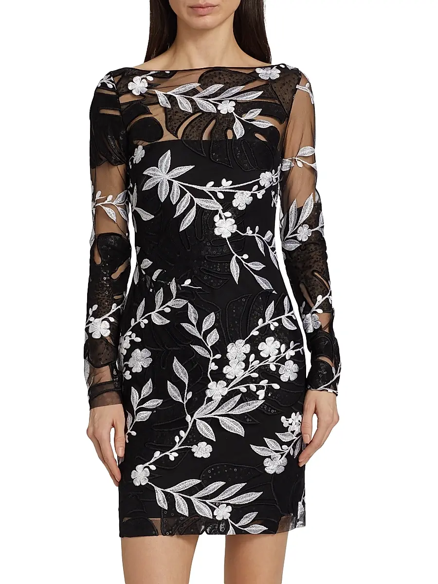 Naeem Khan Women's Sequined & Floral- Embroidered Cocktail Minidress | Thumbnail 3 Naeem Khan Women's Sequined & Floral- Embroidered Cocktail Minidress | Thumbnail 3