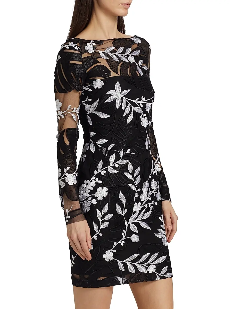 Naeem Khan Women's Sequined & Floral- Embroidered Cocktail Minidress | Thumbnail 4 Naeem Khan Women's Sequined & Floral- Embroidered Cocktail Minidress | Thumbnail 4