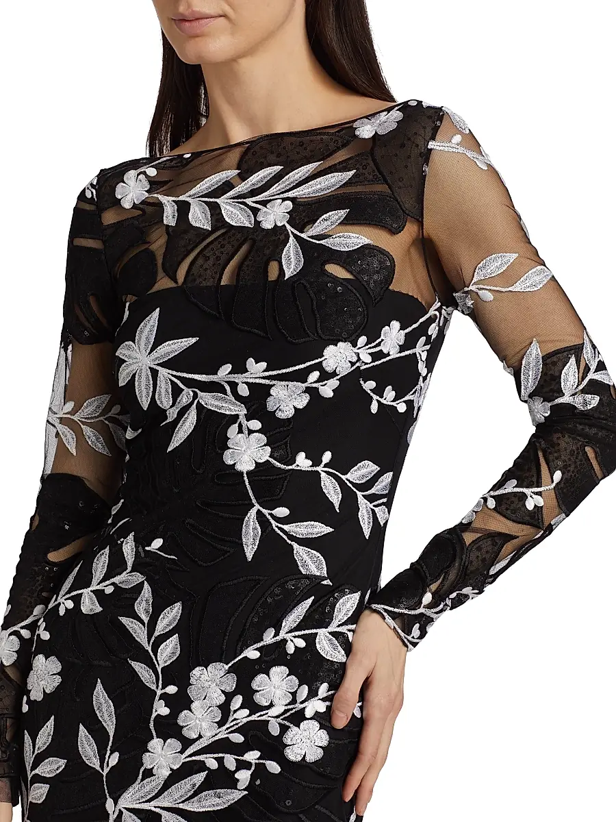 Naeem Khan Women's Sequined & Floral- Embroidered Cocktail Minidress | Thumbnail 6 Naeem Khan Women's Sequined & Floral- Embroidered Cocktail Minidress | Thumbnail 6