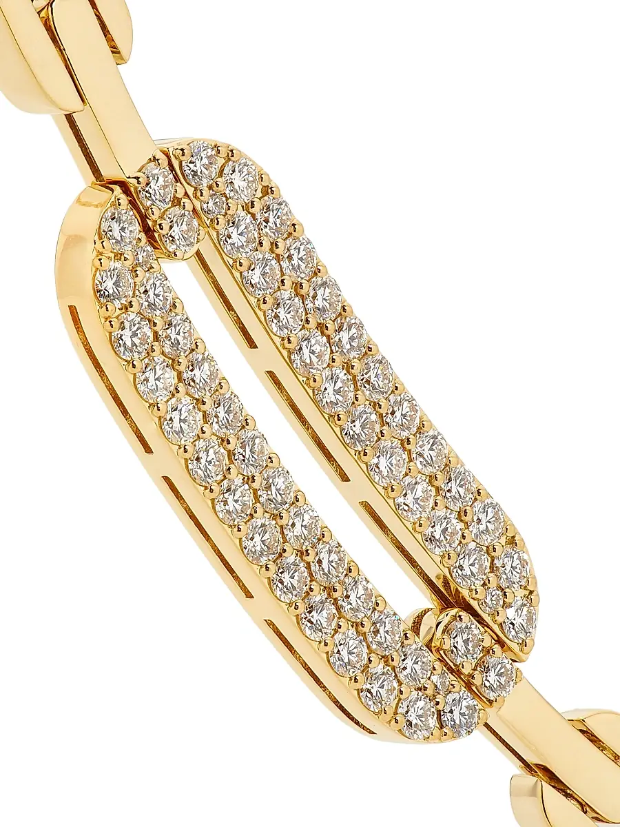 Roberto Coin Women's Navarra 18K Yellow Gold & 0.94 TCW Diamond Chain Necklace | Thumbnail 3 Roberto Coin Women's Navarra 18K Yellow Gold & 0.94 TCW Diamond Chain Necklace | Thumbnail 3