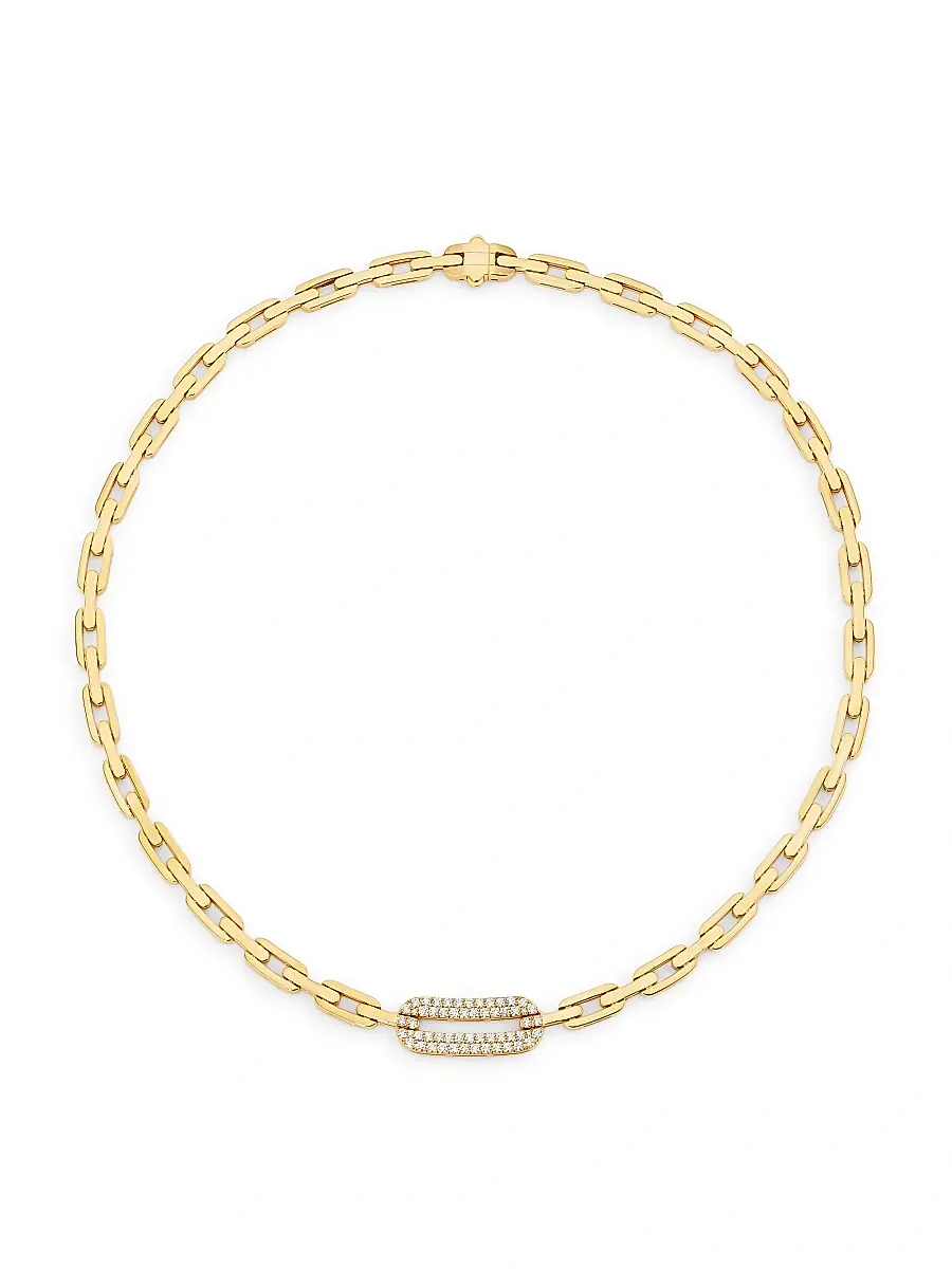 Women's Navarra 18K Yellow Gold & 0.94 TCW Diamond Chain Necklace Women's Navarra 18K Yellow Gold & 0.94 TCW Diamond Chain Necklace