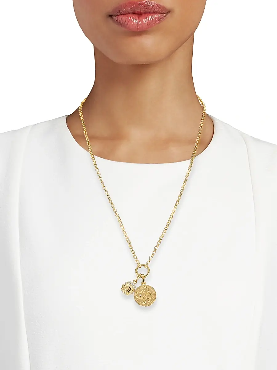 Foundrae Women's Wholeness & Internal Compass 18K Yellow Gold & 0.23 TCW Diamond Belcher Chain Necklace - Yellow Gold | Thumbnail 2 Foundrae Women's Wholeness & Internal Compass 18K Yellow Gold & 0.23 TCW Diamond Belcher Chain Necklace - Yellow Gold | Thumbnail 2