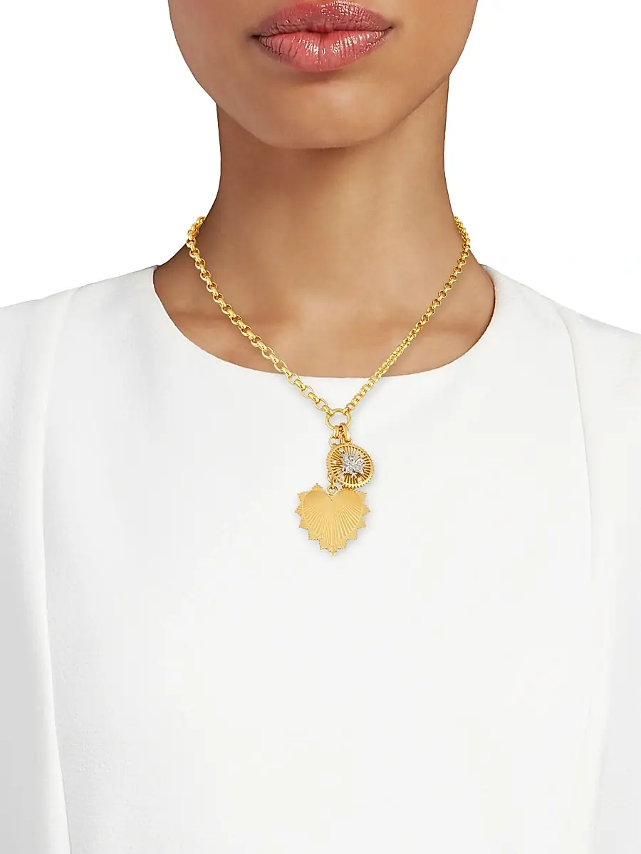 Foundrae Women's True Love 18K Yellow Gold & 0.14 TCW Diamond Double Pendant Necklace - Gold | Thumbnail 2 Foundrae Women's True Love 18K Yellow Gold & 0.14 TCW Diamond Double Pendant Necklace - Gold | Thumbnail 2