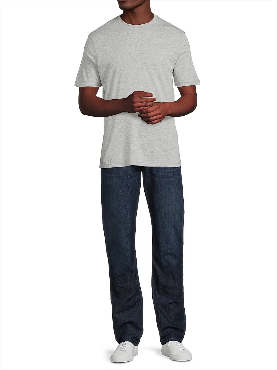 Saks Fifth Avenue Men's COLLECTION Basic Crewneck T-Shirt - Grey | Thumbnail 2 Saks Fifth Avenue Men's COLLECTION Basic Crewneck T-Shirt - Grey | Thumbnail 2