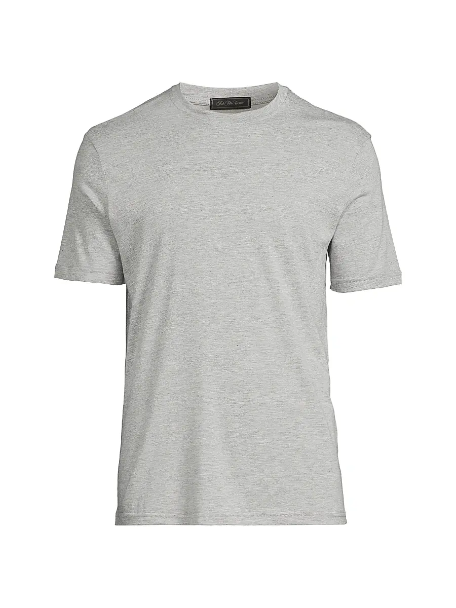 Saks Fifth Avenue Men's COLLECTION Basic Crewneck T-Shirt - Grey | Image 1 Saks Fifth Avenue Men's COLLECTION Basic Crewneck T-Shirt - Grey | Image 1
