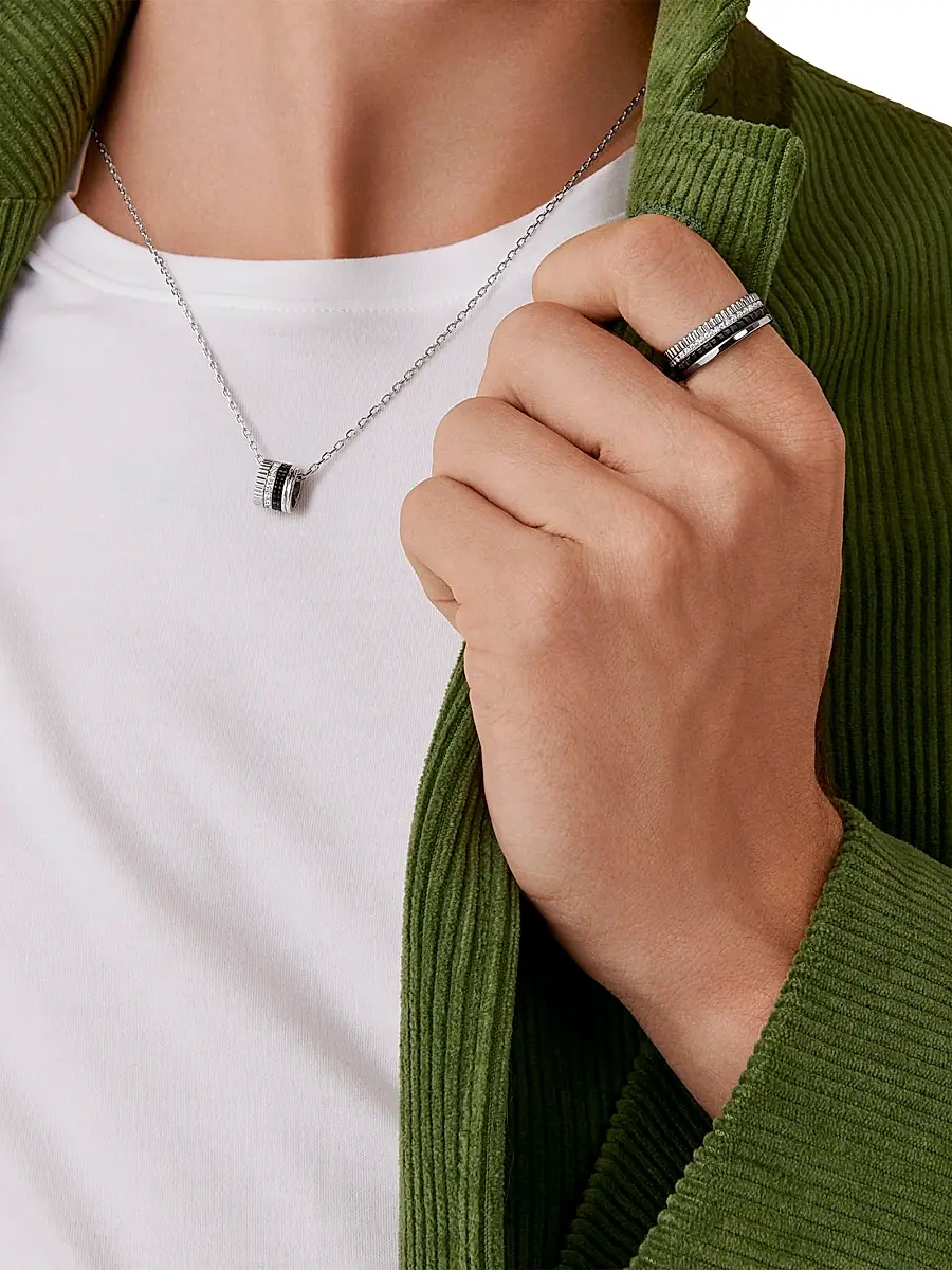 Boucheron Women's Unisex Quatre Black Edition 18K White Gold, 0.24 TCW Diamond & PVD Pendant Necklace - White Gold | Thumbnail 2 Boucheron Women's Unisex Quatre Black Edition 18K White Gold, 0.24 TCW Diamond & PVD Pendant Necklace - White Gold | Thumbnail 2