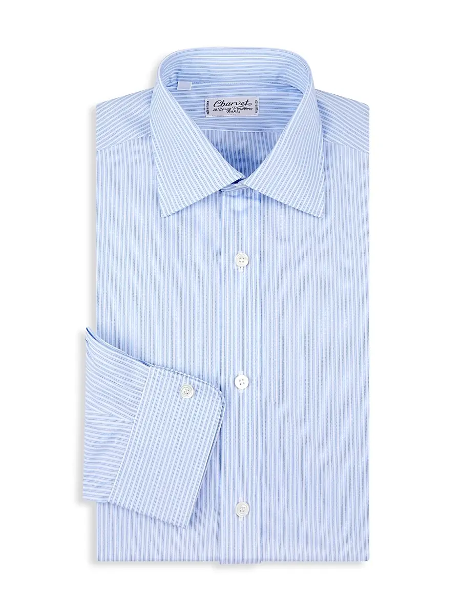 Charvet Men's Pinstriped Cotton Dress Shirt