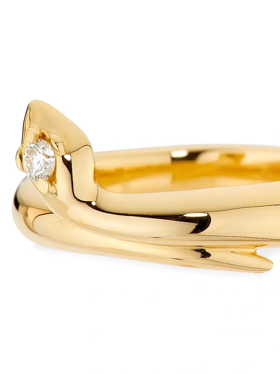 Foundrae Women's Wholeness Snake 18K Yellow Gold & 0.06 TCW Diamond Polished Bookend Band | Thumbnail 3 Foundrae Women's Wholeness Snake 18K Yellow Gold & 0.06 TCW Diamond Polished Bookend Band | Thumbnail 3