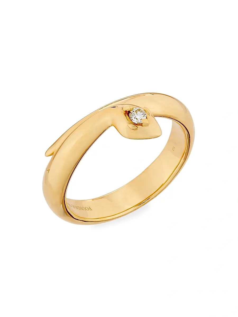 Foundrae Women's Wholeness Snake 18K Yellow Gold & 0.06 TCW Diamond Polished Bookend Band | Thumbnail 4 Foundrae Women's Wholeness Snake 18K Yellow Gold & 0.06 TCW Diamond Polished Bookend Band | Thumbnail 4