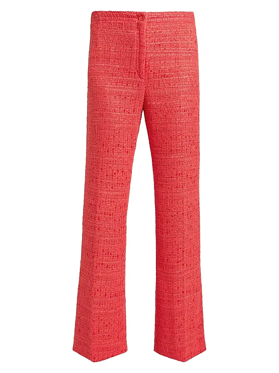 Santorelli Women's Liza Flared Cotton-Blend Pants - Vermilion | Image 1 Santorelli Women's Liza Flared Cotton-Blend Pants - Vermilion | Image 1