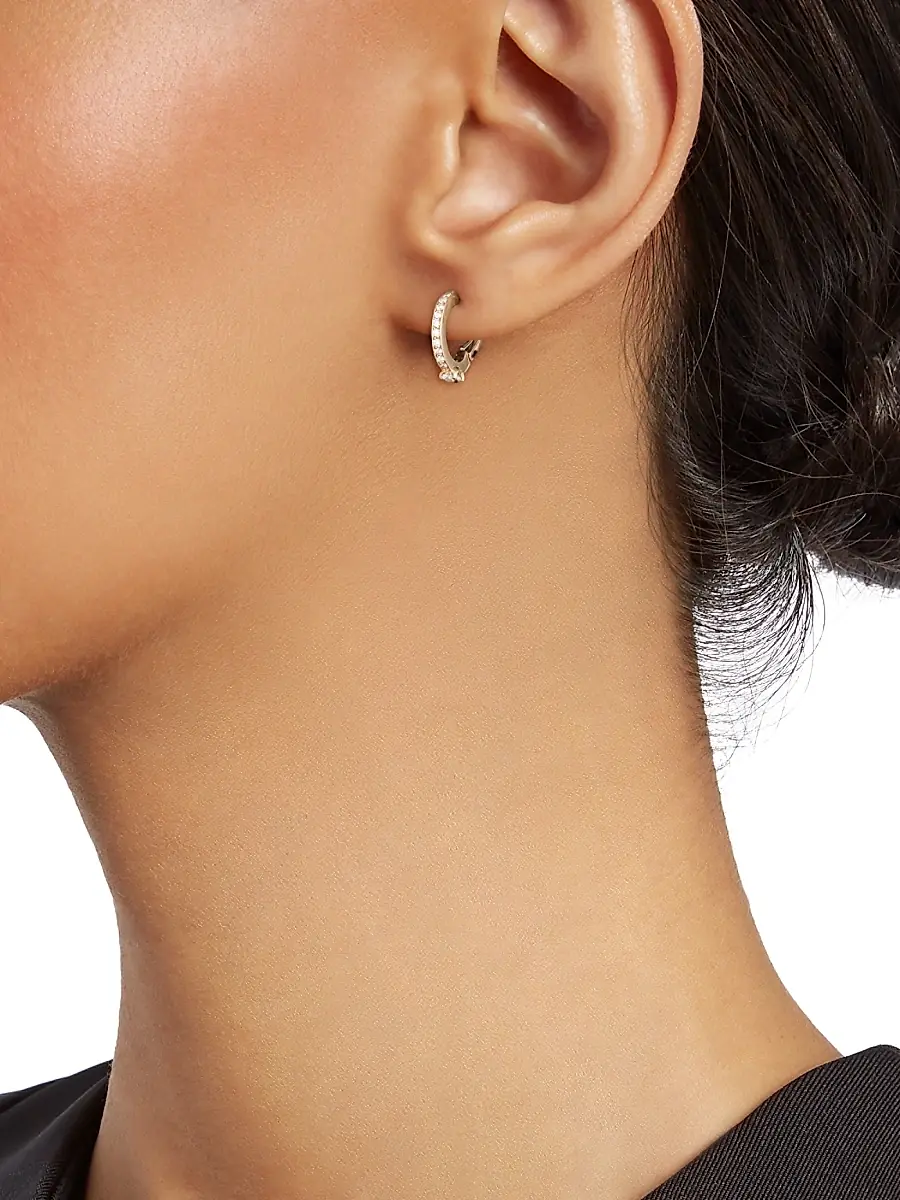 Repossi Women's Pavé Diamond & 18K Rose Gold Hoop Single Earring - Rose Gold | Thumbnail 2 Repossi Women's Pavé Diamond & 18K Rose Gold Hoop Single Earring - Rose Gold | Thumbnail 2