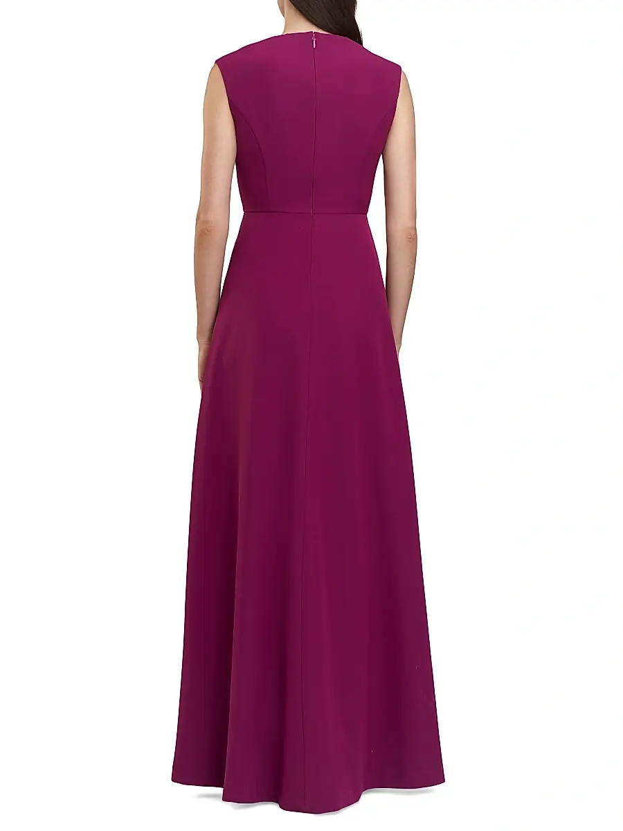 Kay Unger Women's Melora Crepe V-Neck Gown - Boy'senberry | Thumbnail 2 Kay Unger Women's Melora Crepe V-Neck Gown - Boy'senberry | Thumbnail 2