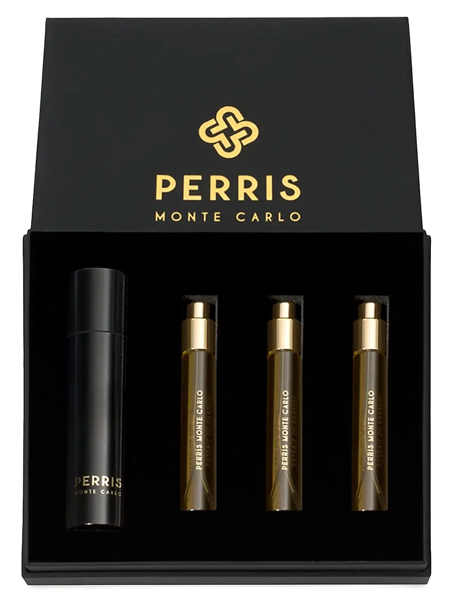Perris Monte Carlo Rose de Taif Extrait de Parfum 5-Piece Travel Spray Set | Image 1 Perris Monte Carlo Rose de Taif Extrait de Parfum 5-Piece Travel Spray Set | Image 1